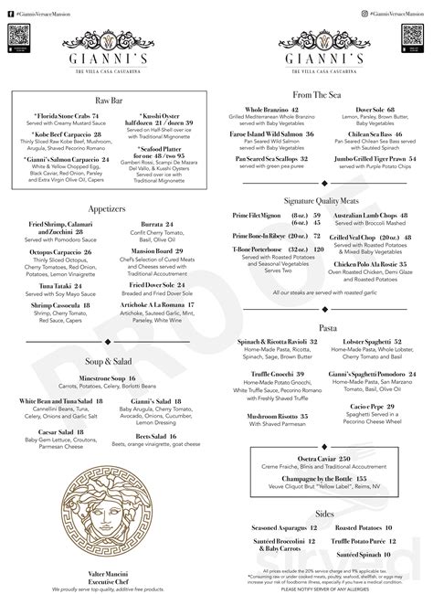 the versace mansion menu|versace mansion restaurant menu.